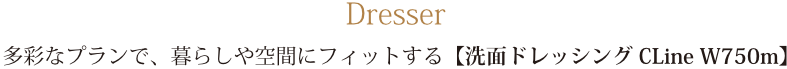 Dresser 多彩なプランで、暮らしや空間にフィットする【洗面ドレッシング CLine W750m】